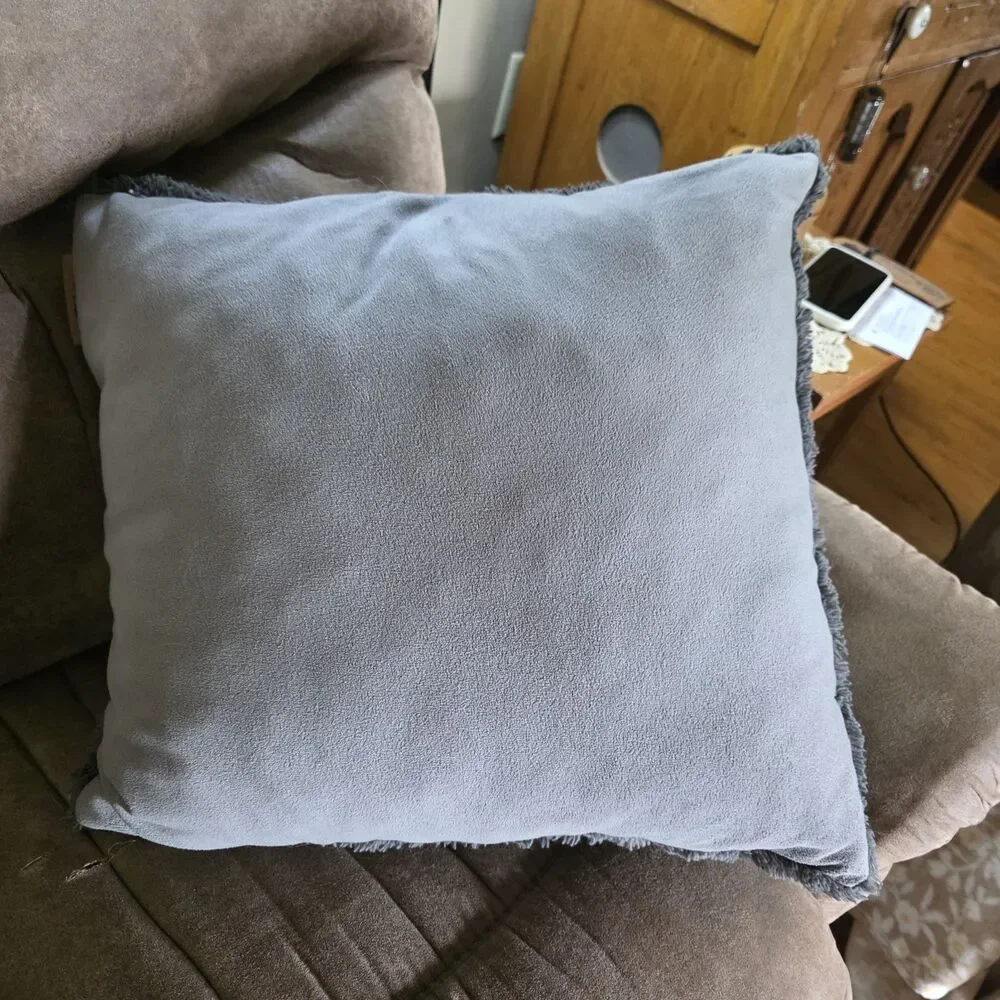 Koolaburra by UGG Gray Decorative Sculpted Faux Fur Pillow 20