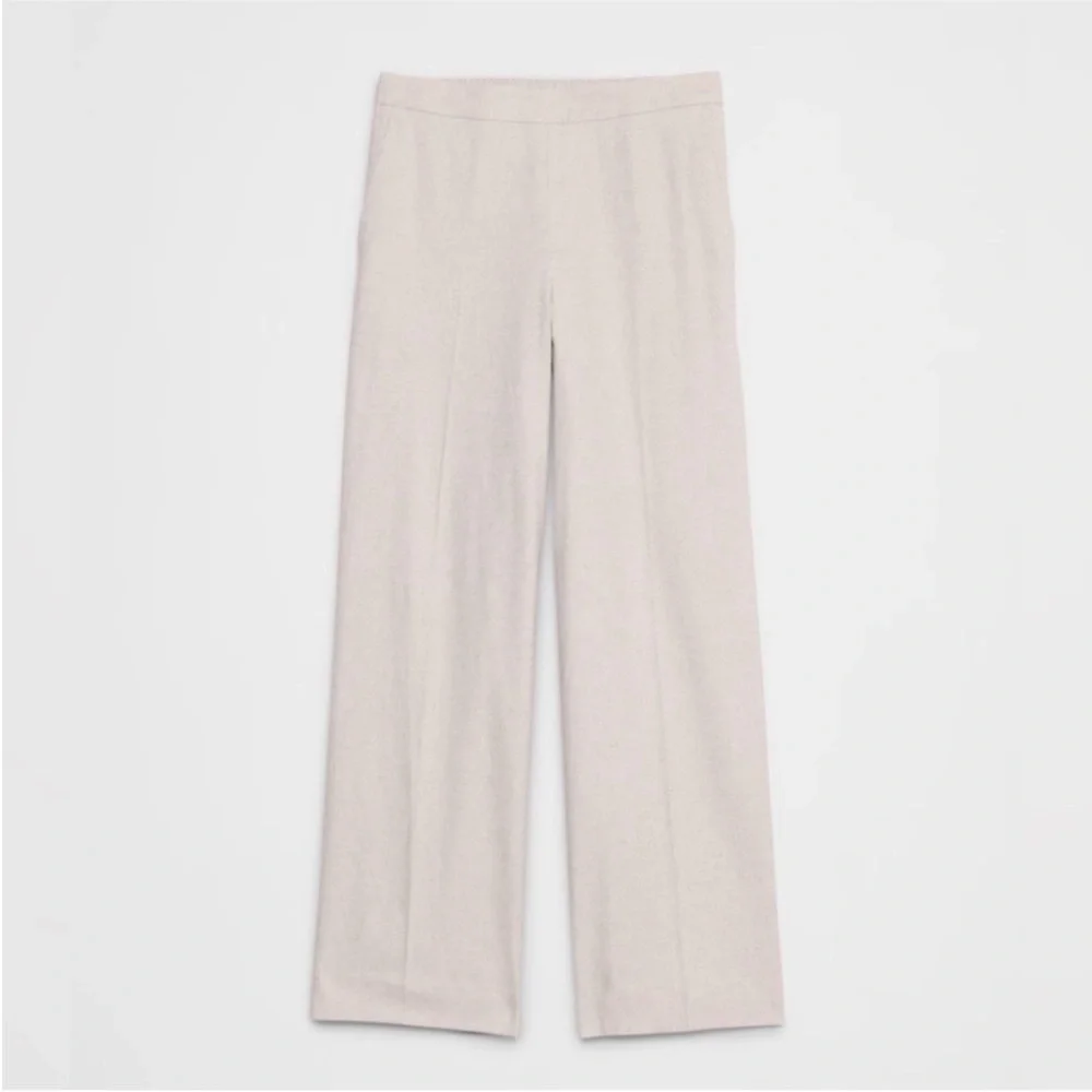 NWT! Banana Republic Black Hayden Wide Leg Linen Blend Pull On Pant - #712888 🩷