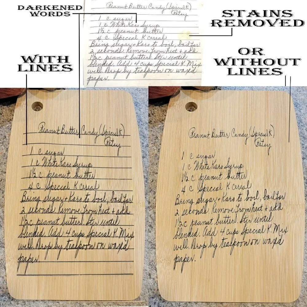 Personalized Cutting Board - Grandmas Handwritten Recipe Engraved