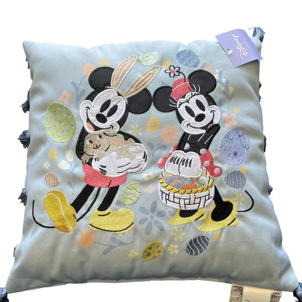 DISNEY EASTER THROW PILLOW MICKEY & MINNIE CELEBRATE TOGETHER