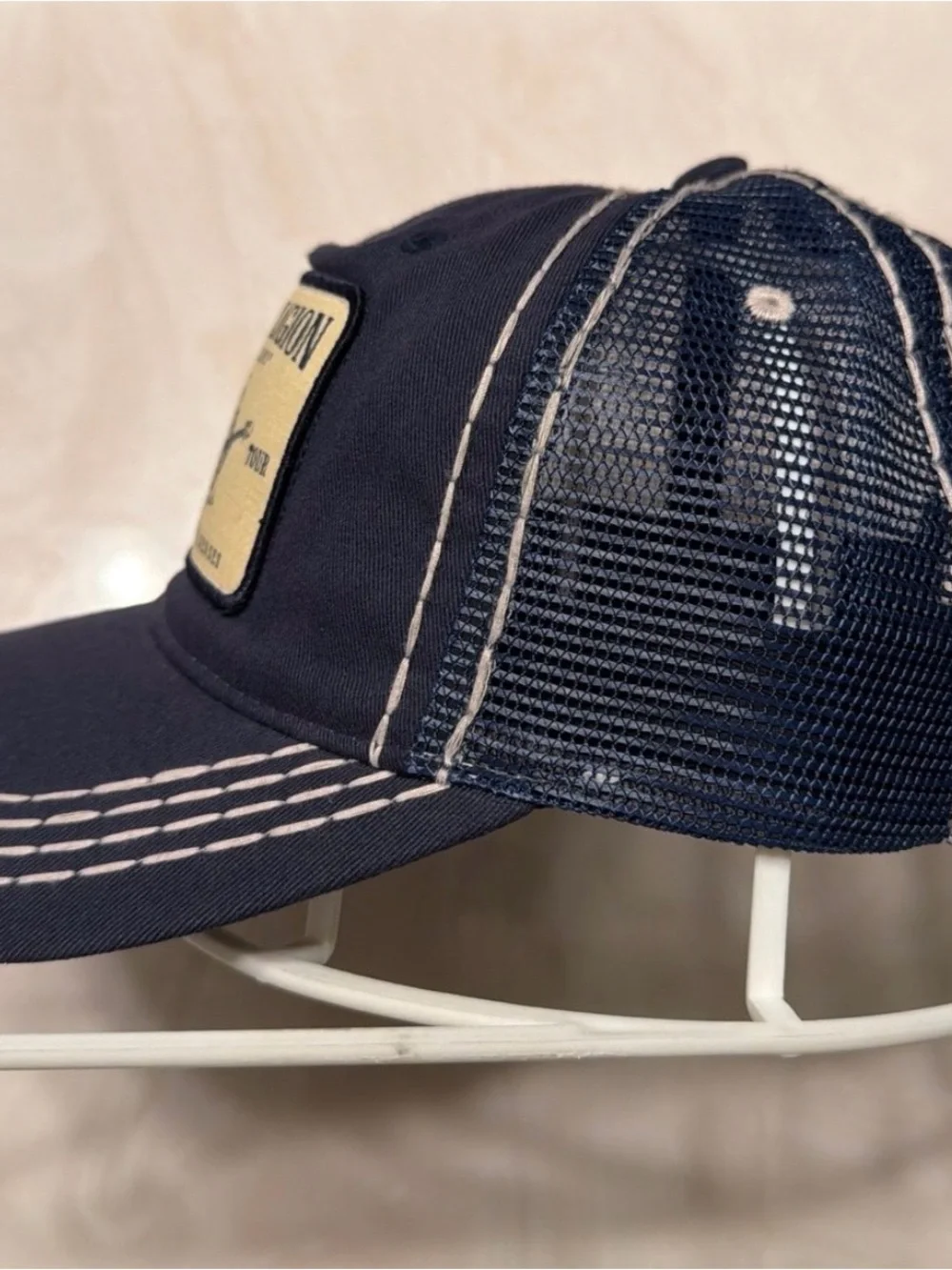 True Religion Navy Blue Patch Logo Baseball Cap