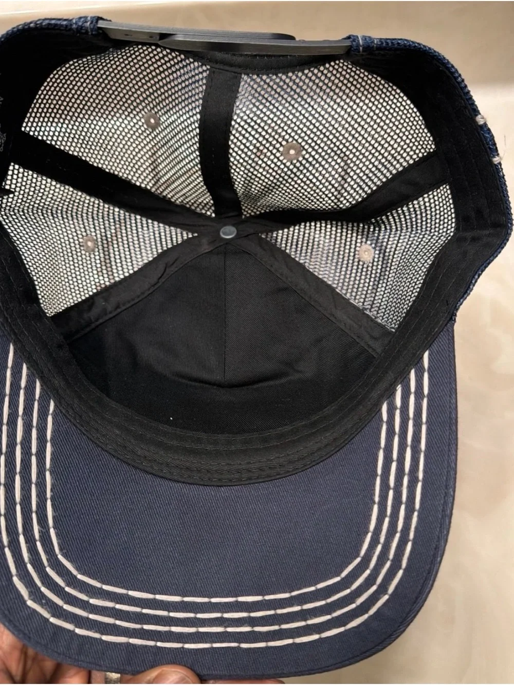 True Religion Navy Blue Patch Logo Baseball Cap