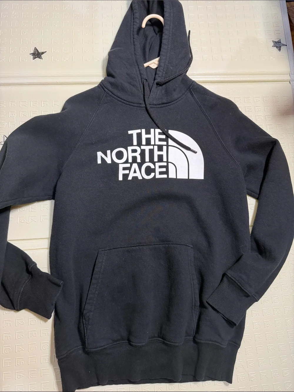 The North Face Black Hoodie with White Logo