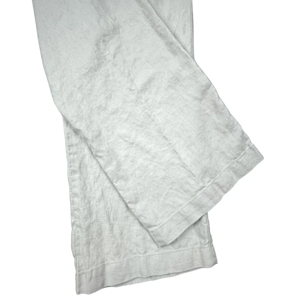 28 Palms Mens 100% Linen Pants L 32 Beige Straight Pockets Cruise Beach Wedding