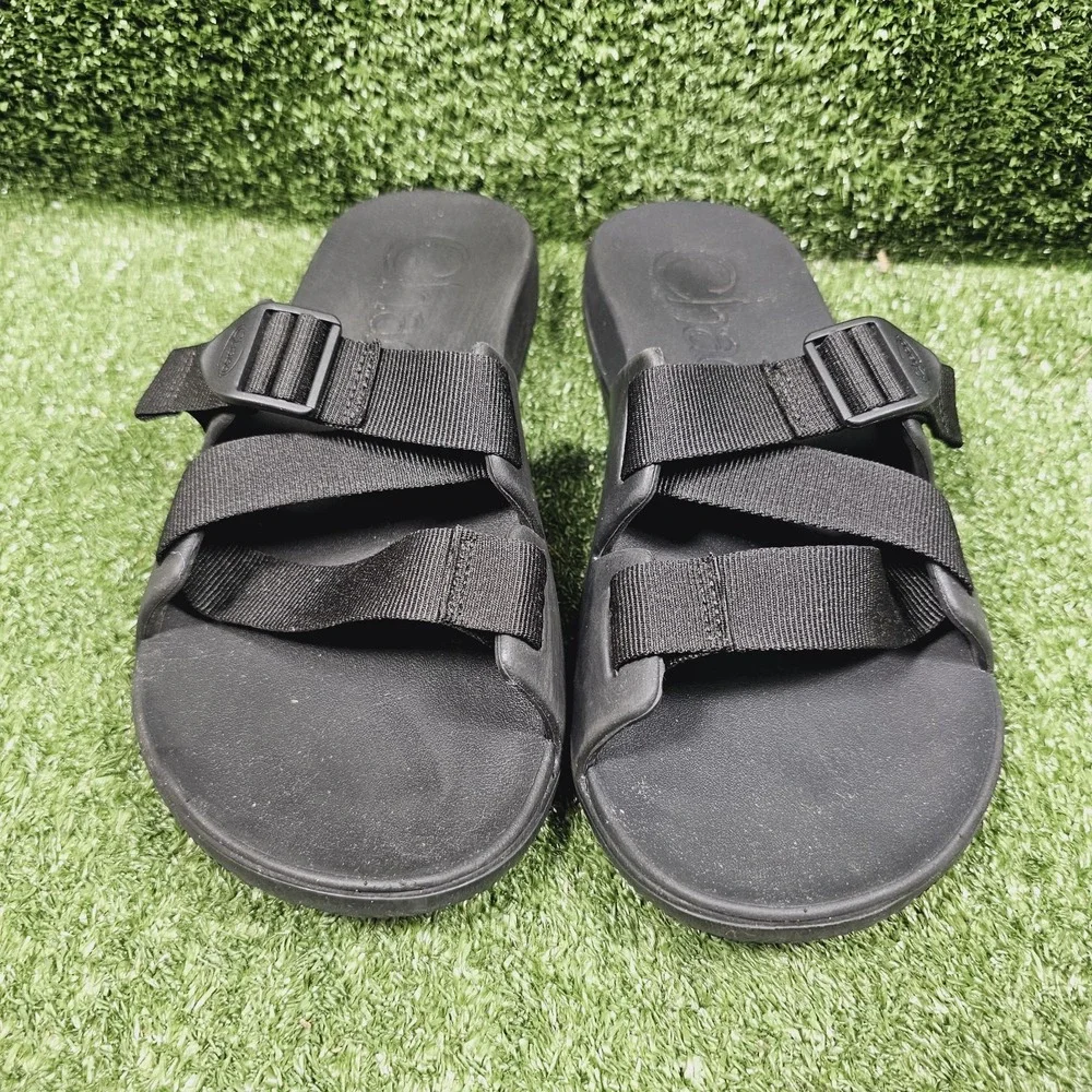 Chaco Chillos Triple Black Sport Slip-On Comfort Adjustable Sandals Mens Size 10