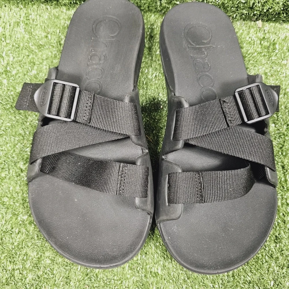 Chaco Chillos Triple Black Sport Slip-On Comfort Adjustable Sandals Mens Size 10