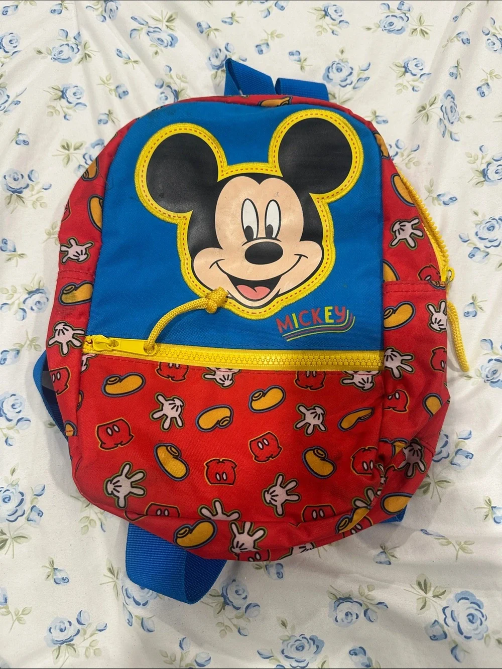 Disney Mickey Mouse Kids Backpack - Blue, Red & Yellow
