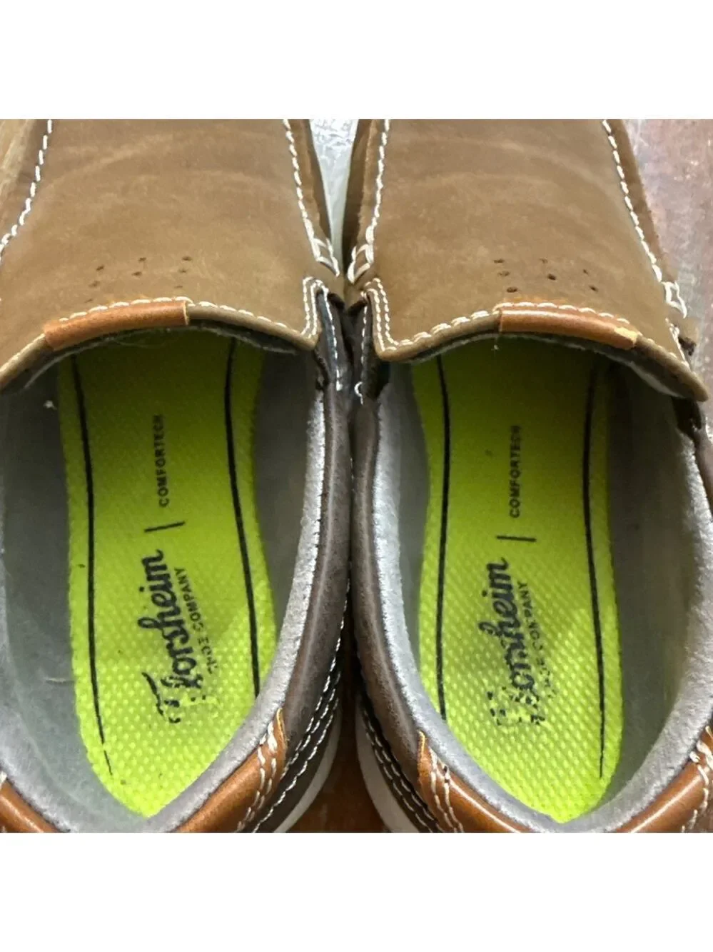 Florsheim Brown White Slip On Loafers Comfortech Little Boy Size 1