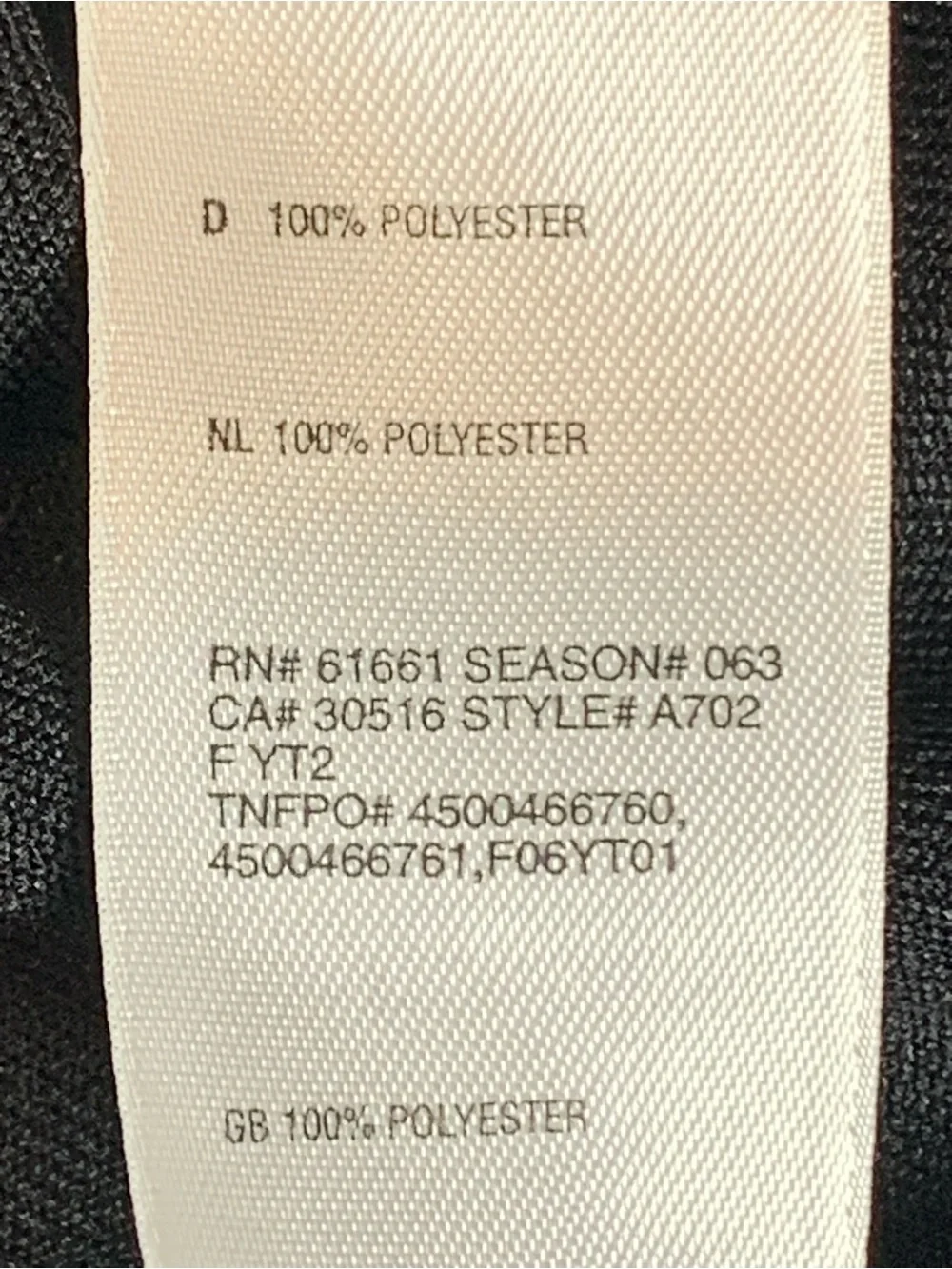 The North Face from 24”