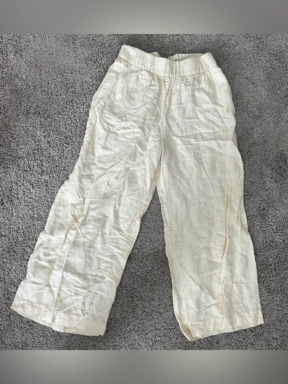 H&M Linen Blend Wide Leg Pants Size XS CoastalGrandmother ResortWear ComfyChic