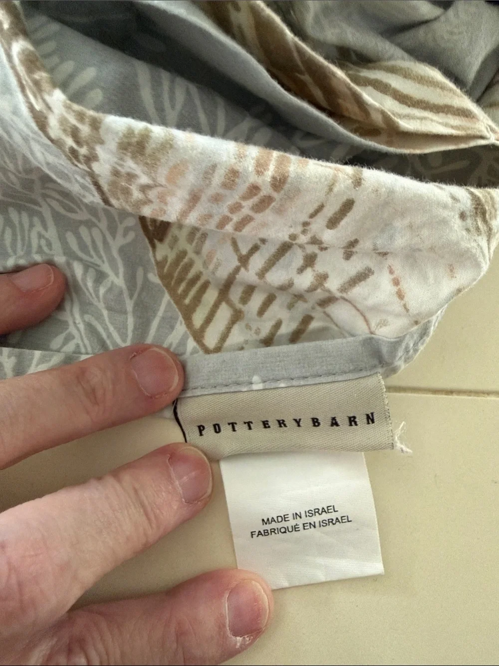 Pottery Barn Sea Shells Cream and Soft Brown Coastal vibe Cotton King size Duvet