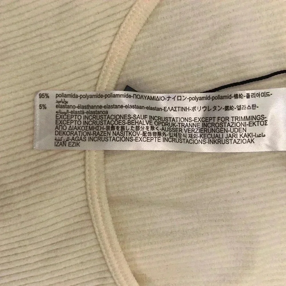 Zara Cream Seamless Pearl Crop Top Size Medium