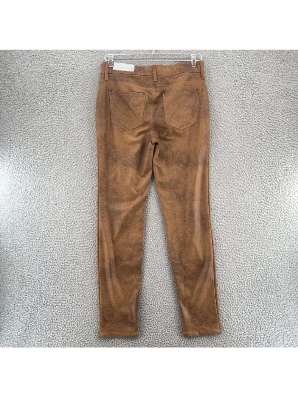 Chicos Jeans Womens 00 US 2R Brown Faux Suede 5 Pocket Worn Luggage Slim Leg NWT