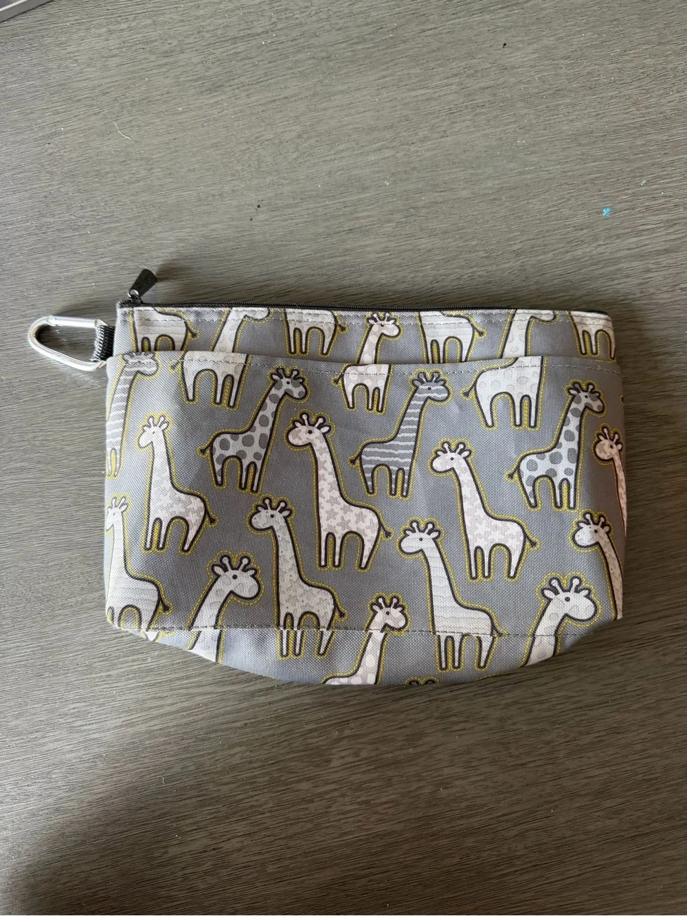 Kids Giraffe Print Thirty-one Cool Clip Thermal Pouch - Gray