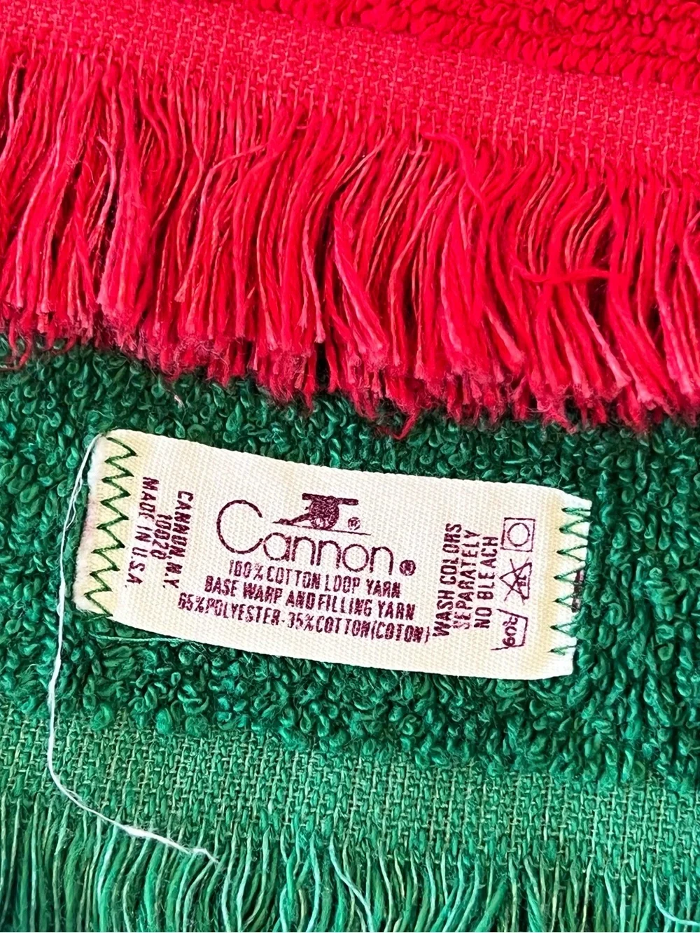 Vintage Cannon Christmas Embroidered Hand Towels Set of 3