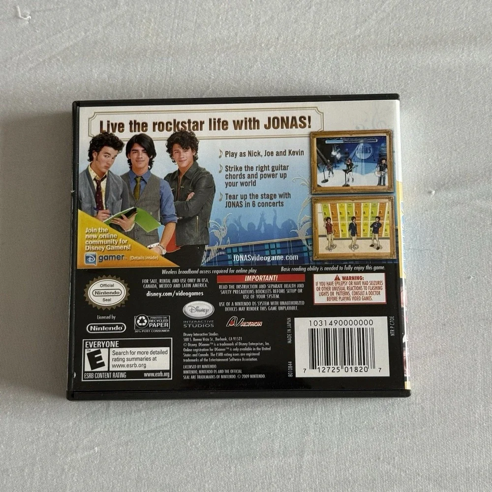 Disney Jonas Nintendo DS Game w/ Manual 2009 Y2K 2000s Brothers