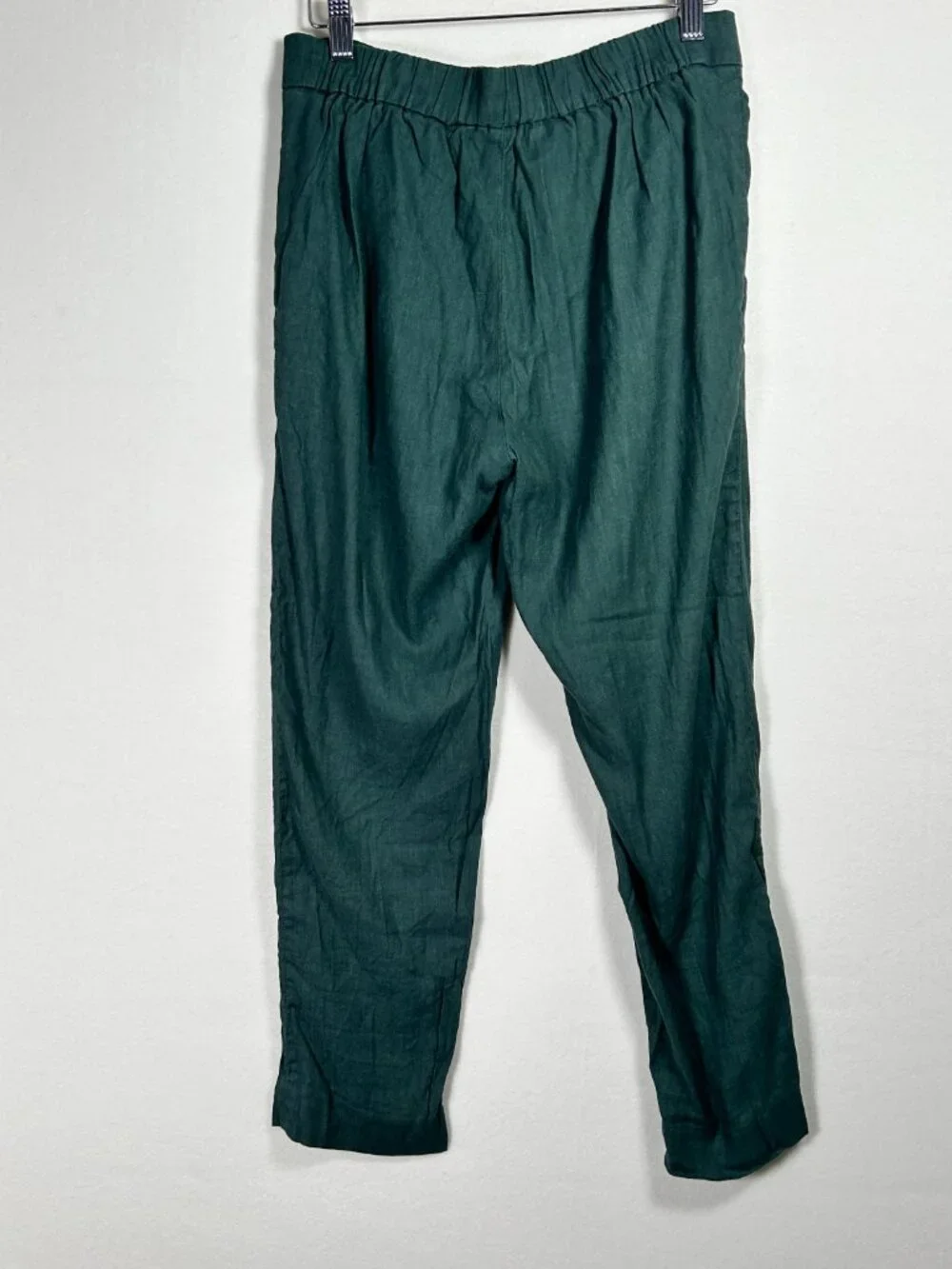 Babaton Aritzia Emerald Green Linen Blend Tailored Straight Leg Trousers size 6