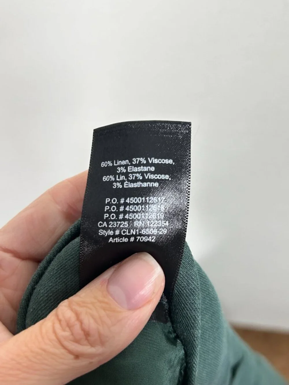Babaton Aritzia Emerald Green Linen Blend Tailored Straight Leg Trousers size 6