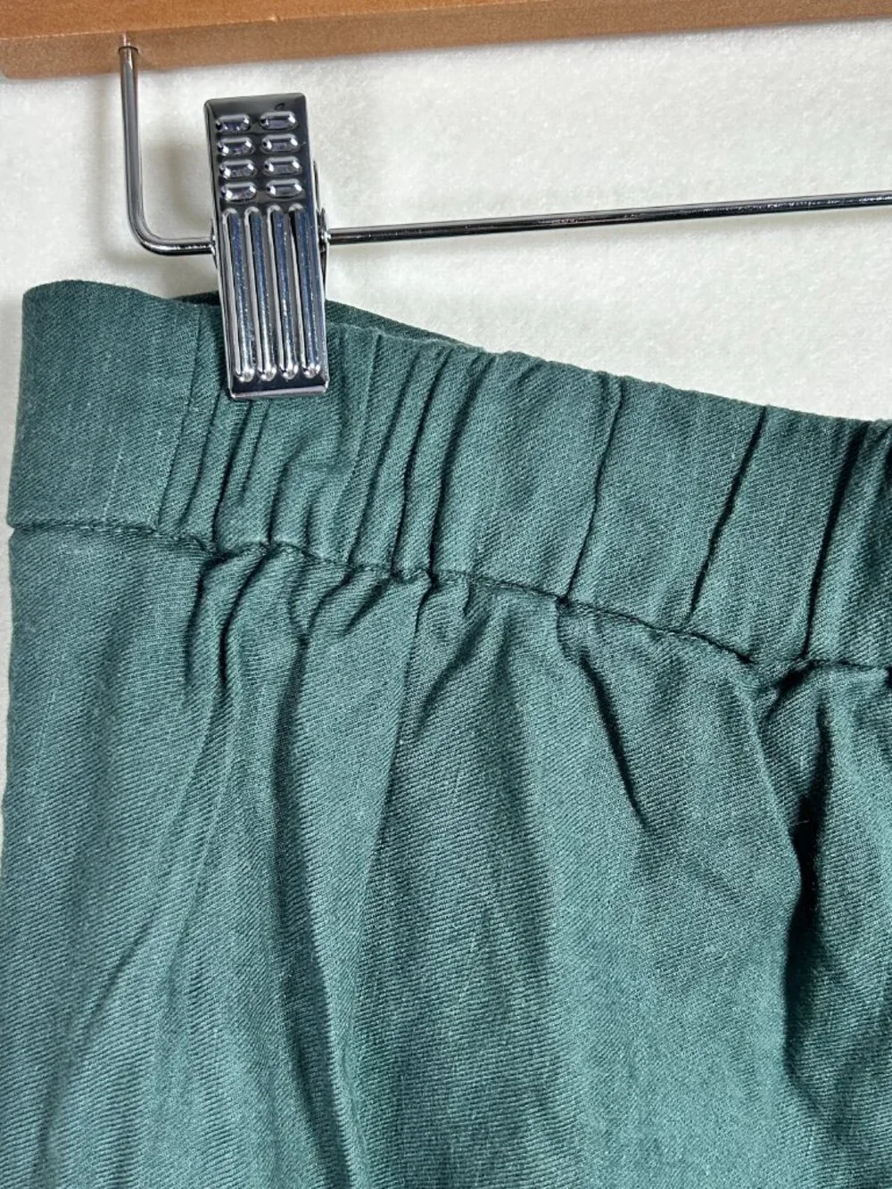Babaton Aritzia Emerald Green Linen Blend Tailored Straight Leg Trousers size 6