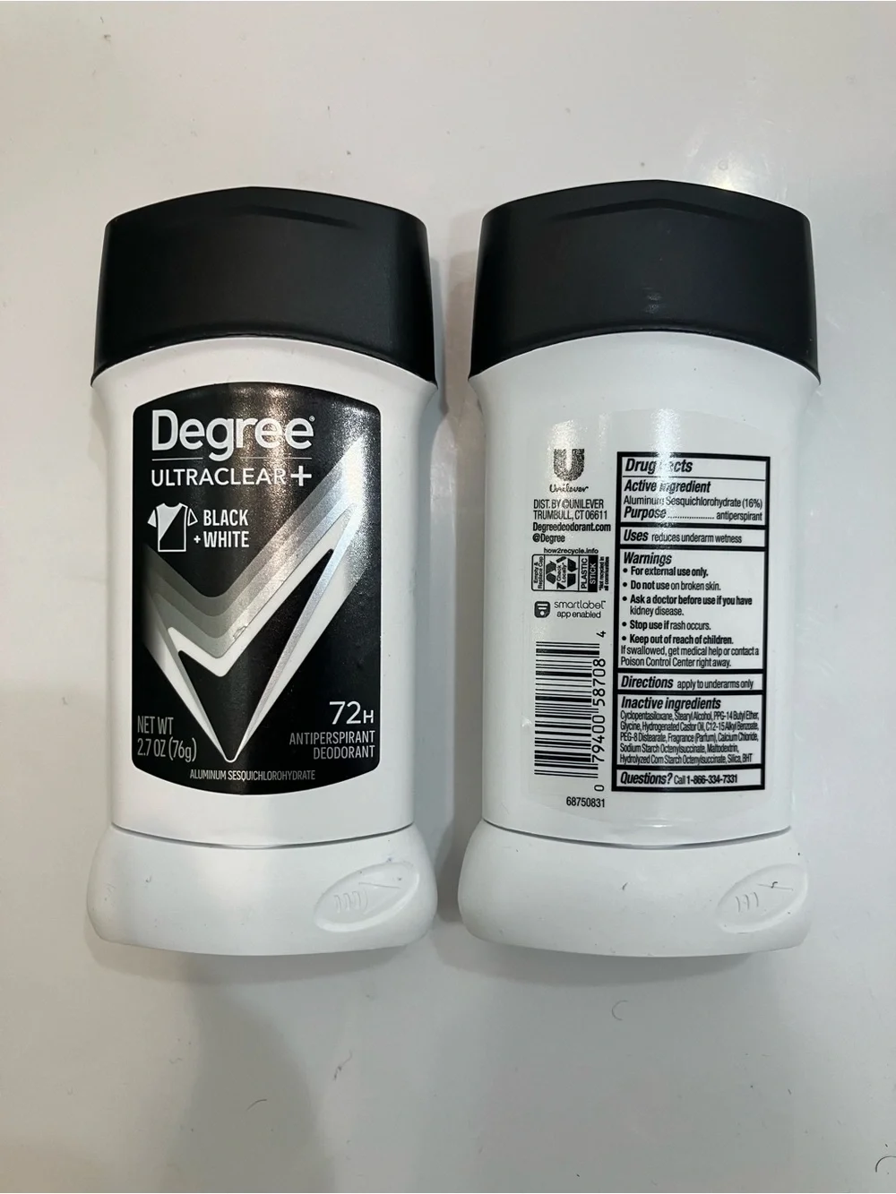 Degree Ultraclear+ Black + White Antiperspirant Deodorant (2 Pack)