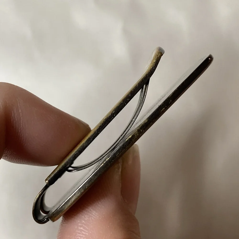 Vintage ANSON‎ ENAMEL DEER MONEY CLIP WITH DOUBLE ACTION SPRING MADE IN THE USA