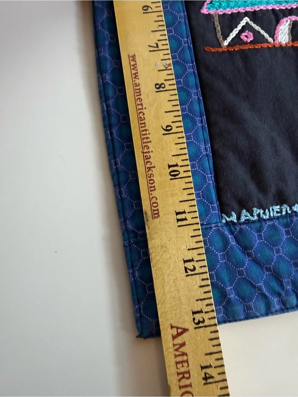 Tsitsikamma Eersterivier Embroidery measurements width