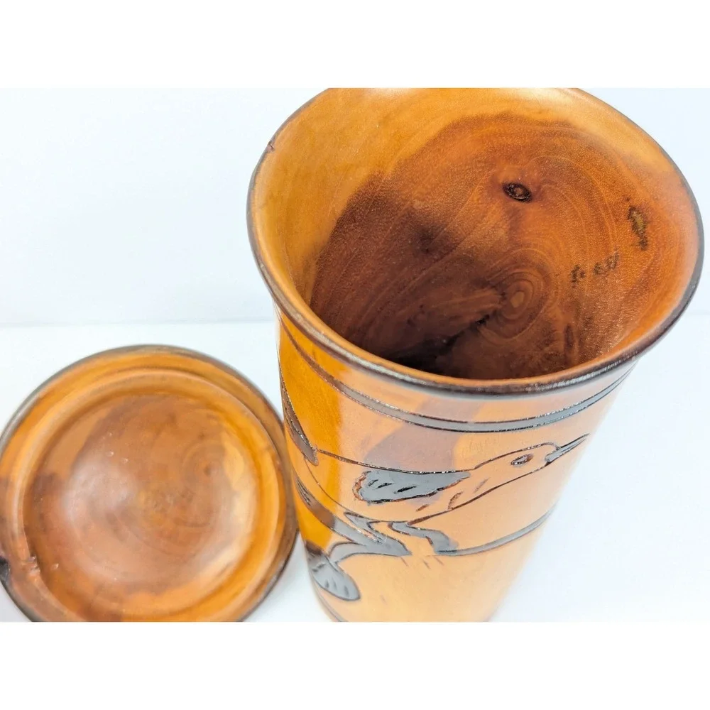 Handmade turned container canister