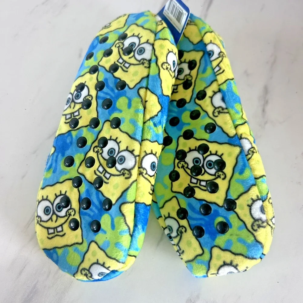 Sponge Bob Square Pants Nickelodeon‎ Slippers Sherpa Kids S/M Size 8 - 13 BxV