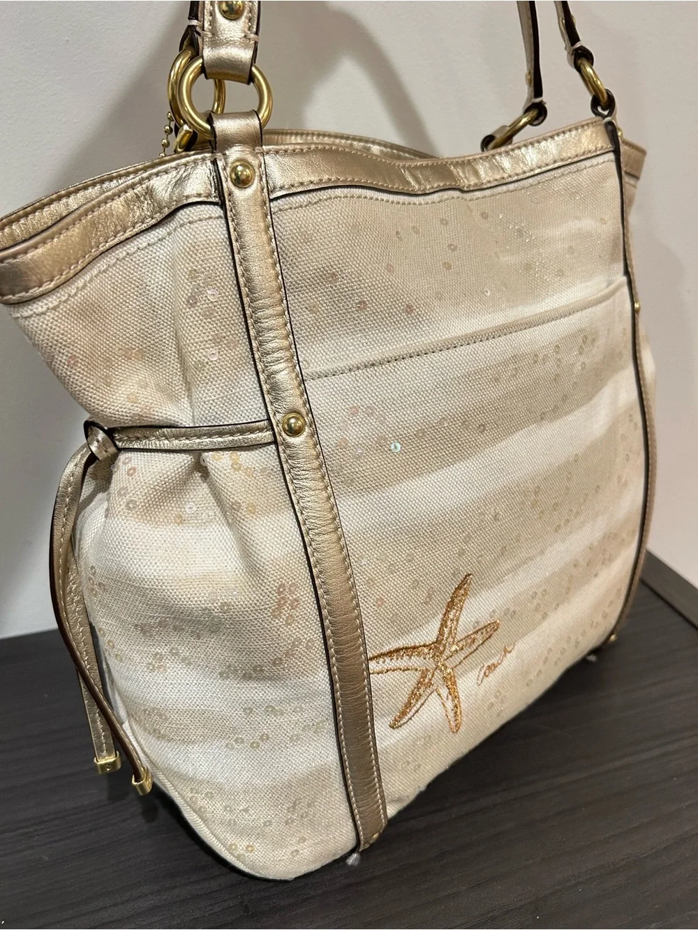 Coach Audrey Sun Starfish Sequin Limited Edition Tote Bag (Style Number 19577)
