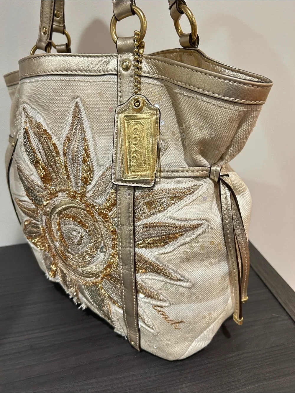 Coach Audrey Sun Starfish Sequin Limited Edition Tote Bag (Style Number 19577)