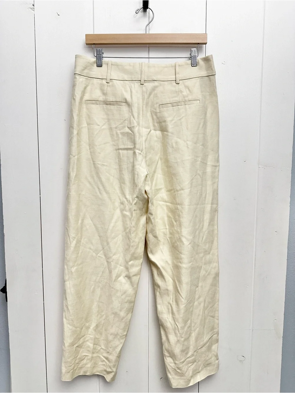 Sezane Cyprien Straight Pants In Cream Size 40