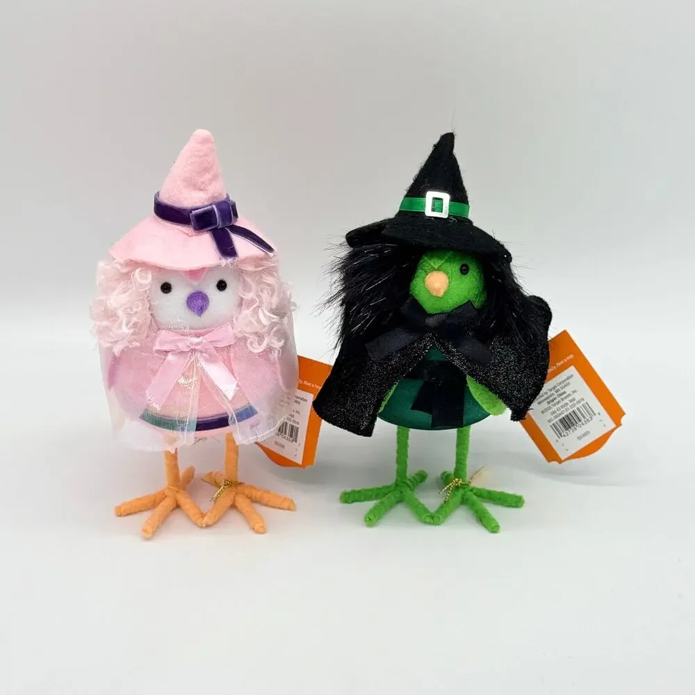 2 Target Featherly Friends Wicked Glitzy & Gloomer Good Bad Witch Halloween Bird
