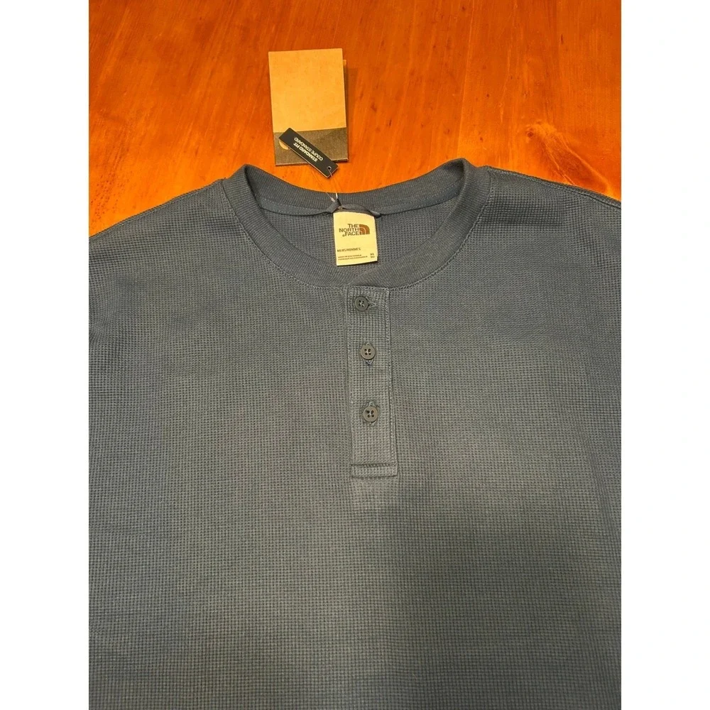 The North Face Mens Waffle Henley Shirt Blue‎ XL Gorpcore Utility 90s Grunge NEW