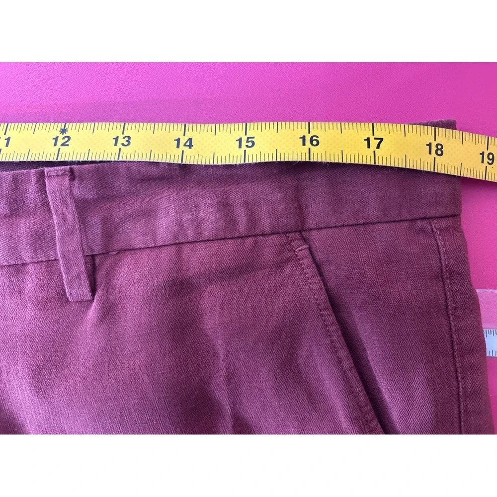 Banana Republic Mens Aiden Fit Red Burgundy Herringbone Pants‎ Sz 35x30 Casual