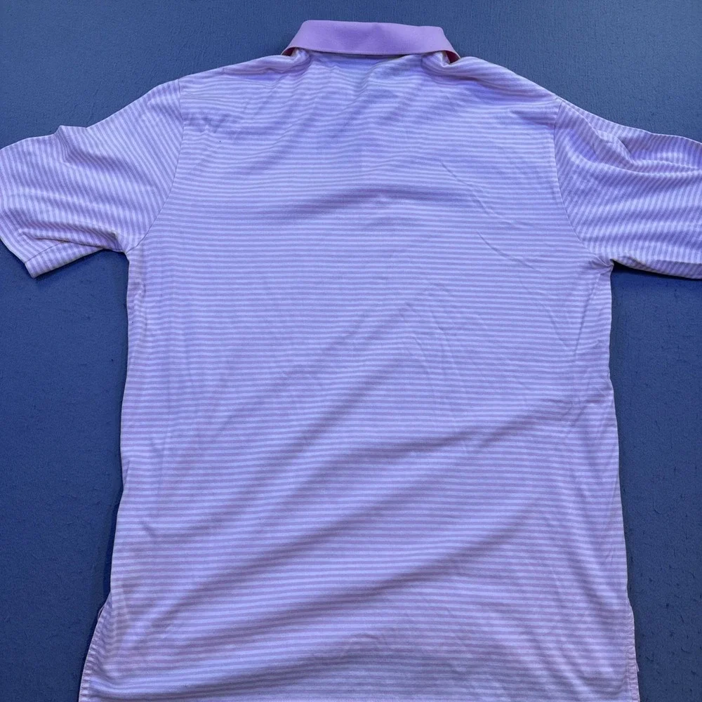 Polo Ralph Lauren Men's Pink White Stripe Cotton Polo Shirt Sz M