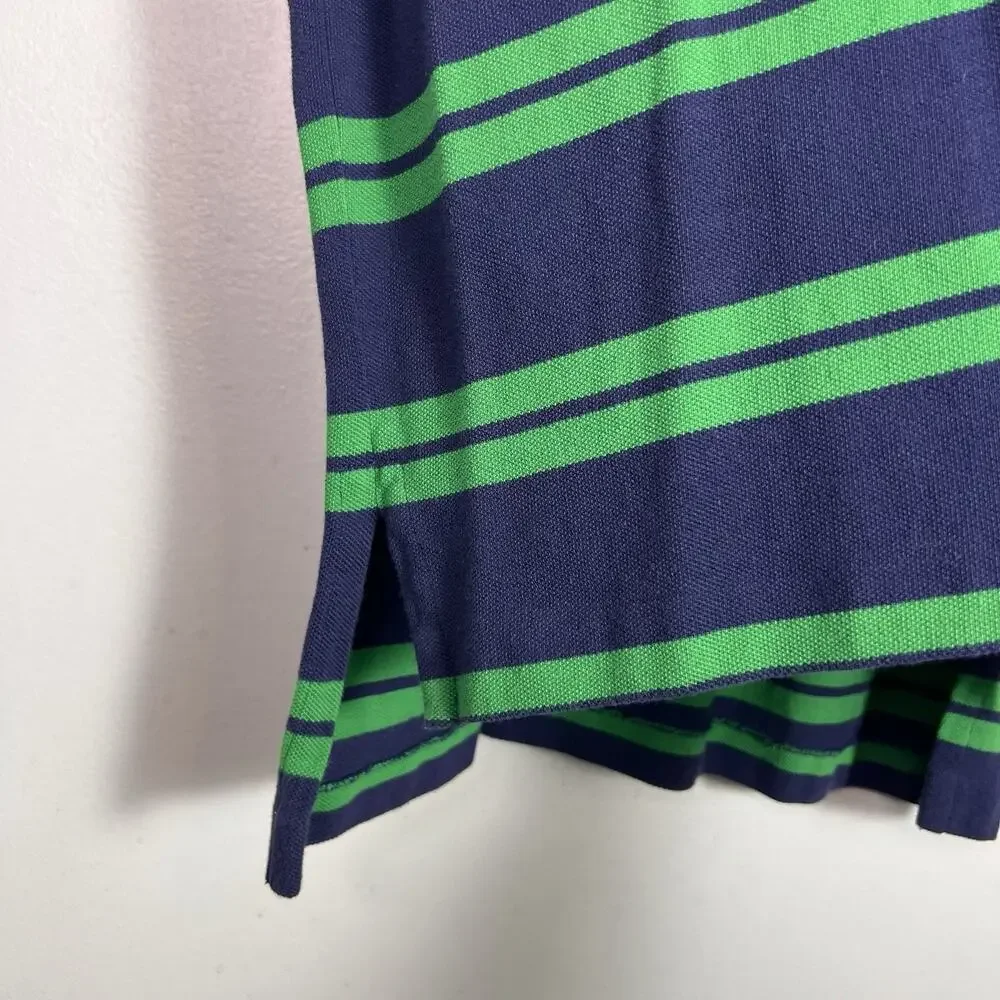 Polo Ralph Lauren Men's Blue Green Striped Polo Shirt Sz L Pony Academia