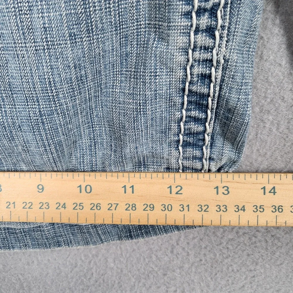Delf Shorts Men's 38 Blue Denim‎ Cargo Embellished Pockets Casual Baggy Y2K
