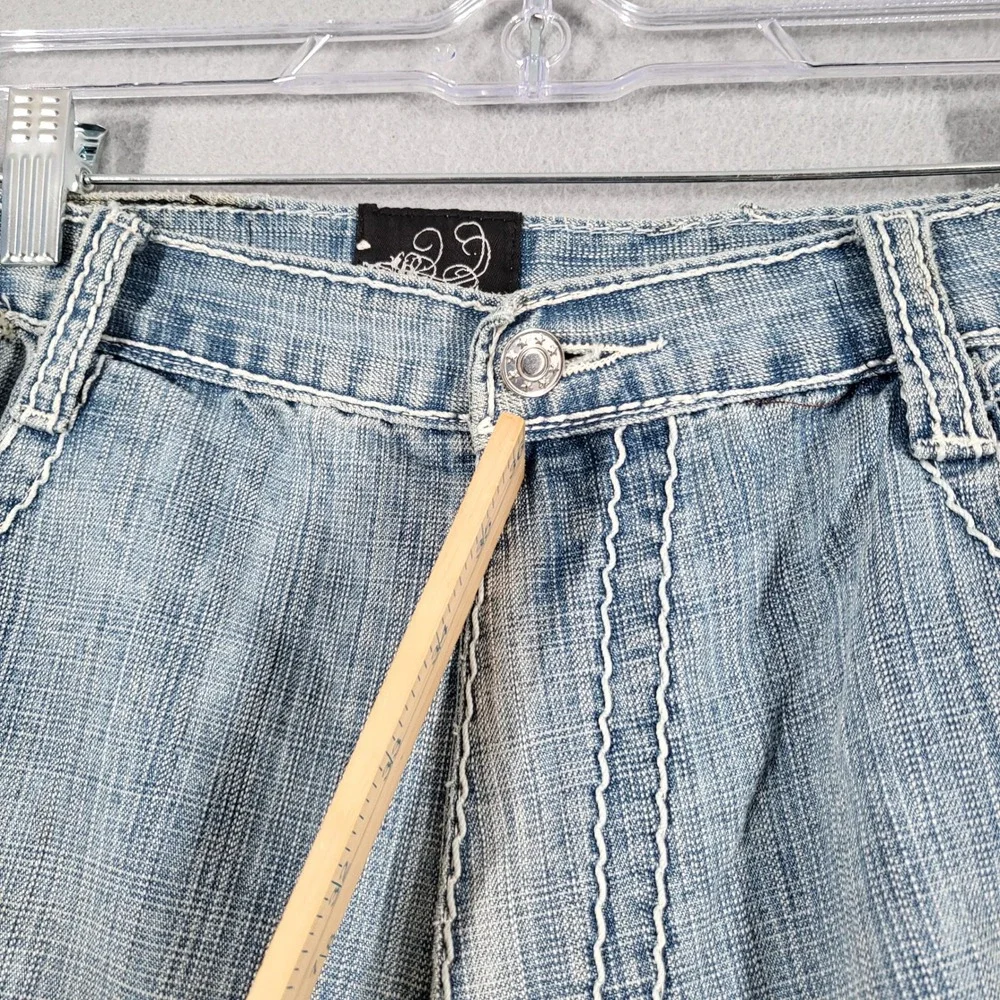 Delf Shorts Men's 38 Blue Denim‎ Cargo Embellished Pockets Casual Baggy Y2K