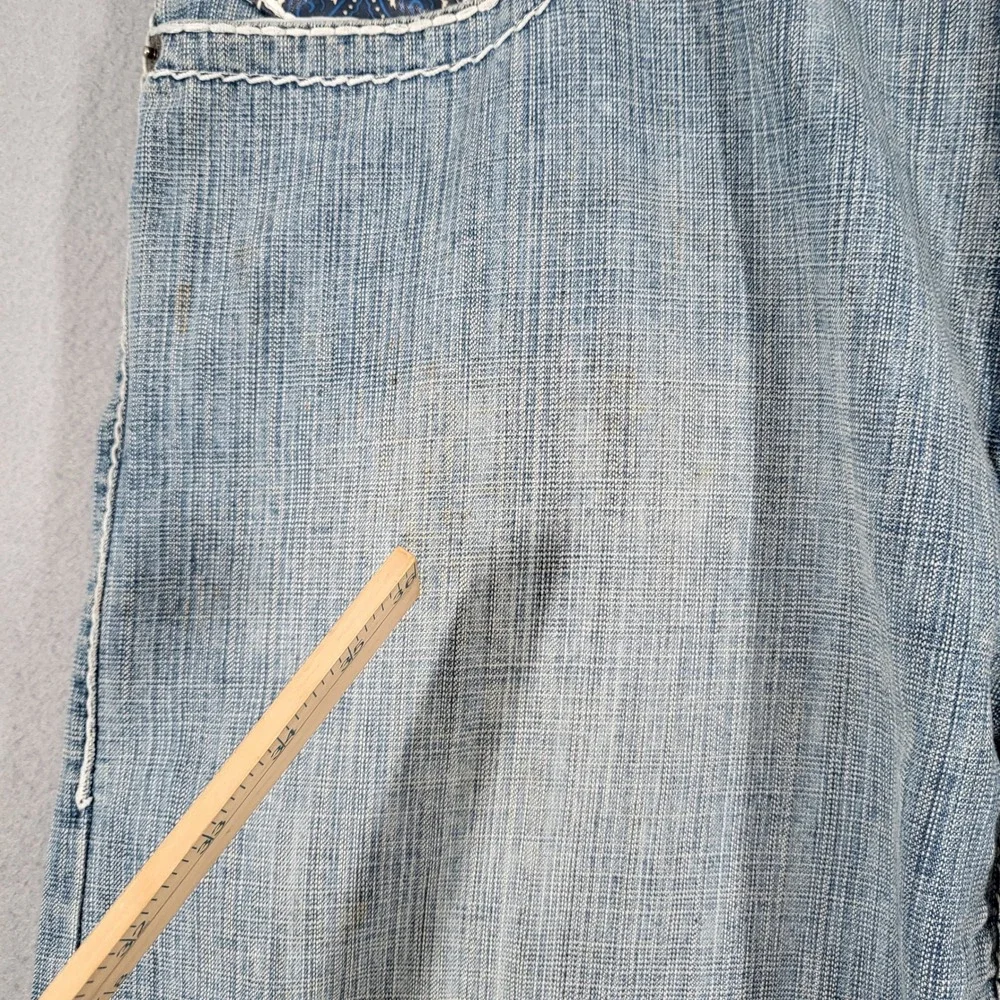 Delf Shorts Men's 38 Blue Denim‎ Cargo Embellished Pockets Casual Baggy Y2K