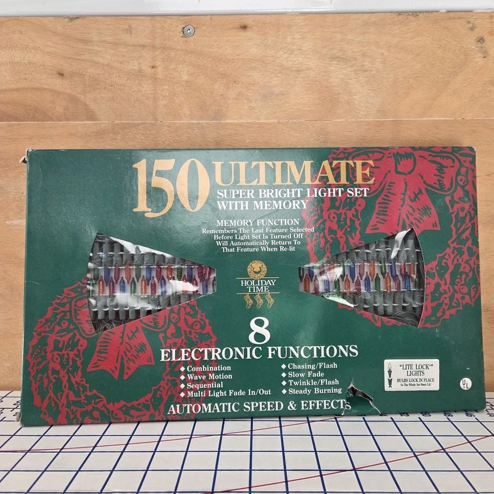 Vtg 150 Christmas Light Set 8 Functions Speed Effects In Outdoor Multicolor 48ft