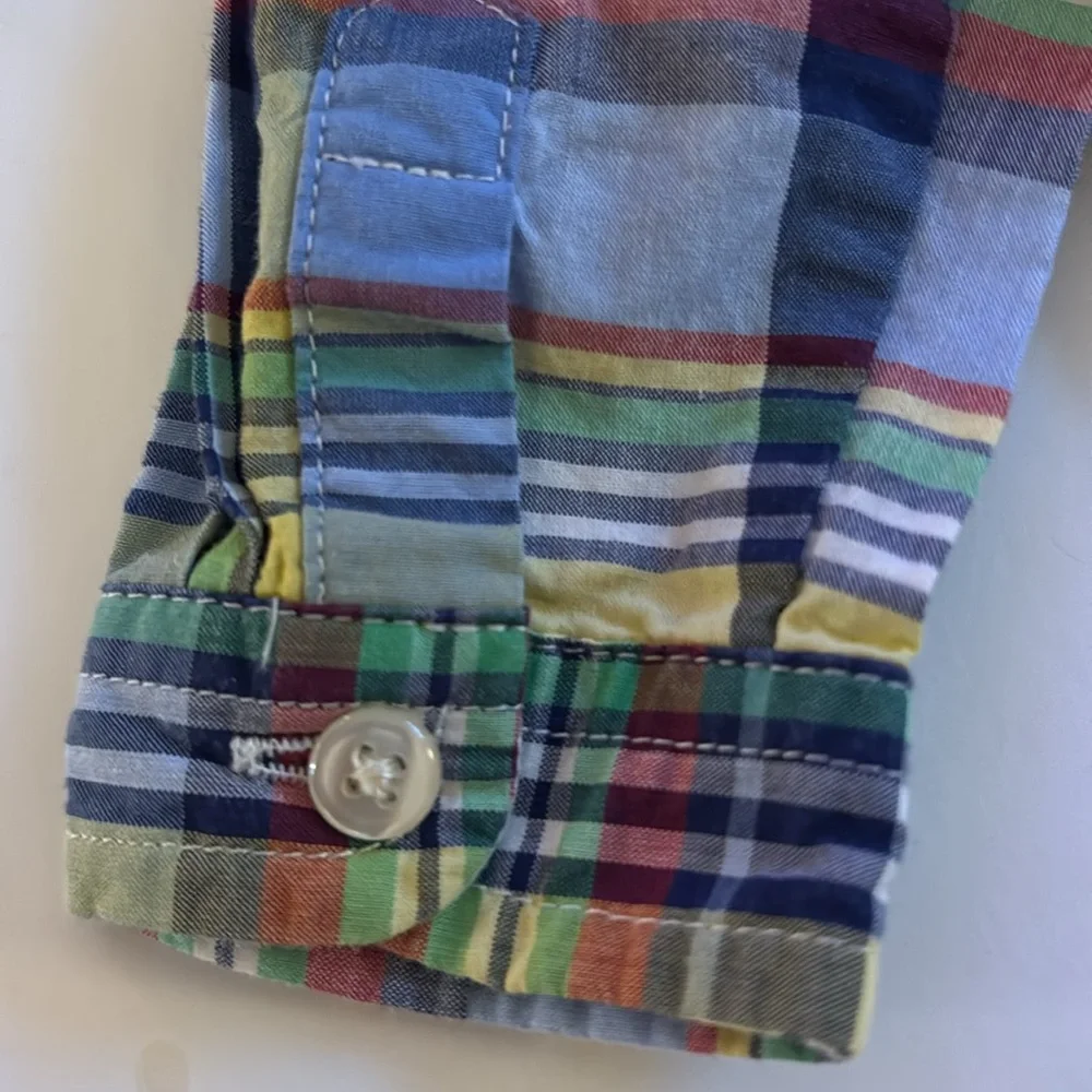 Ralph Lauren Baby Plaid Cotton Poplin Shirt 3M Yellow Blue Plaid Ralph Lauren