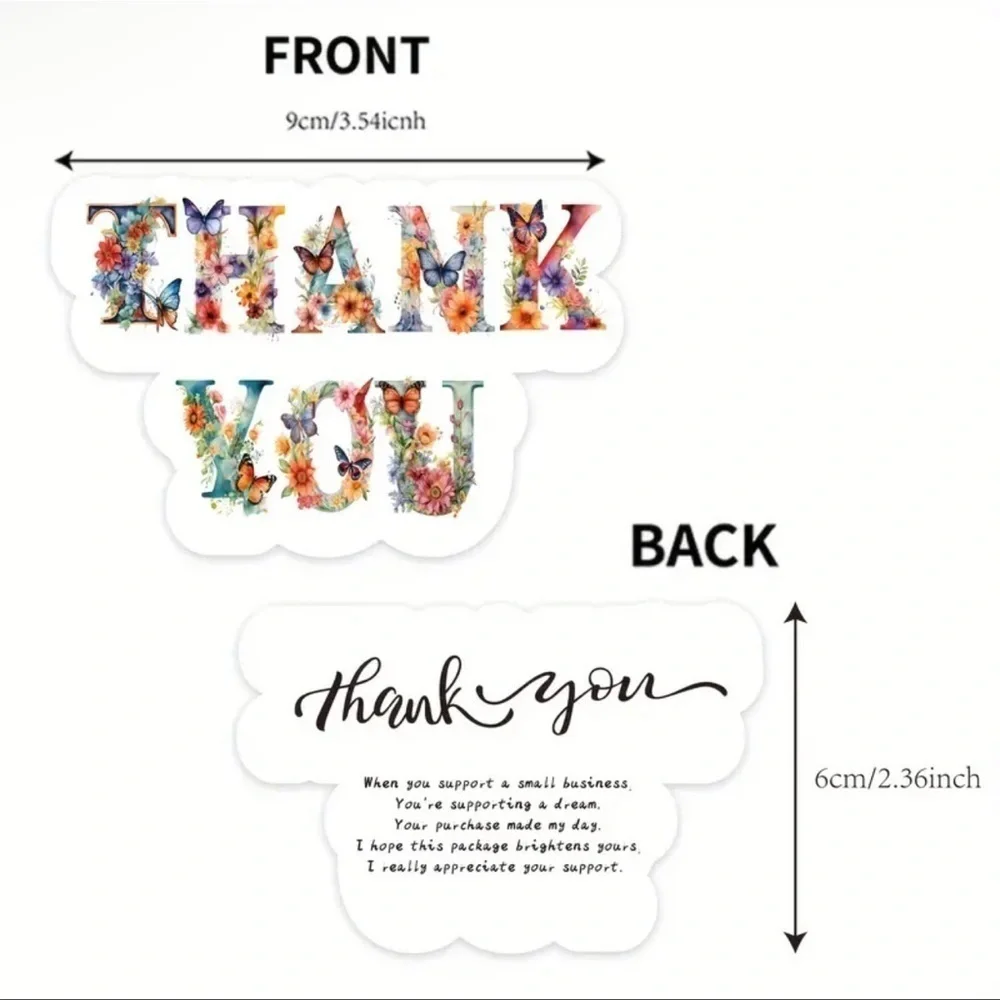 Set of 50 Floral Thank you business cards