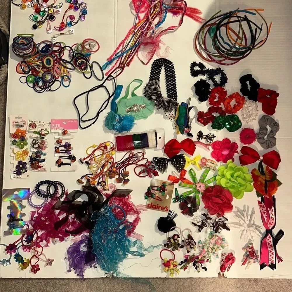 Mixed Lot Of Multicolor Hair Accessories Set 100+ Pieces Girls Multi-sizes