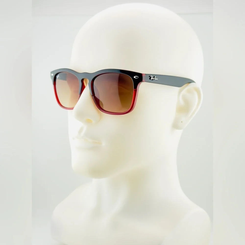 Ray-Ban Sunglasses Steve RB4487 Polished Black on Red Frame Gradient Lenses