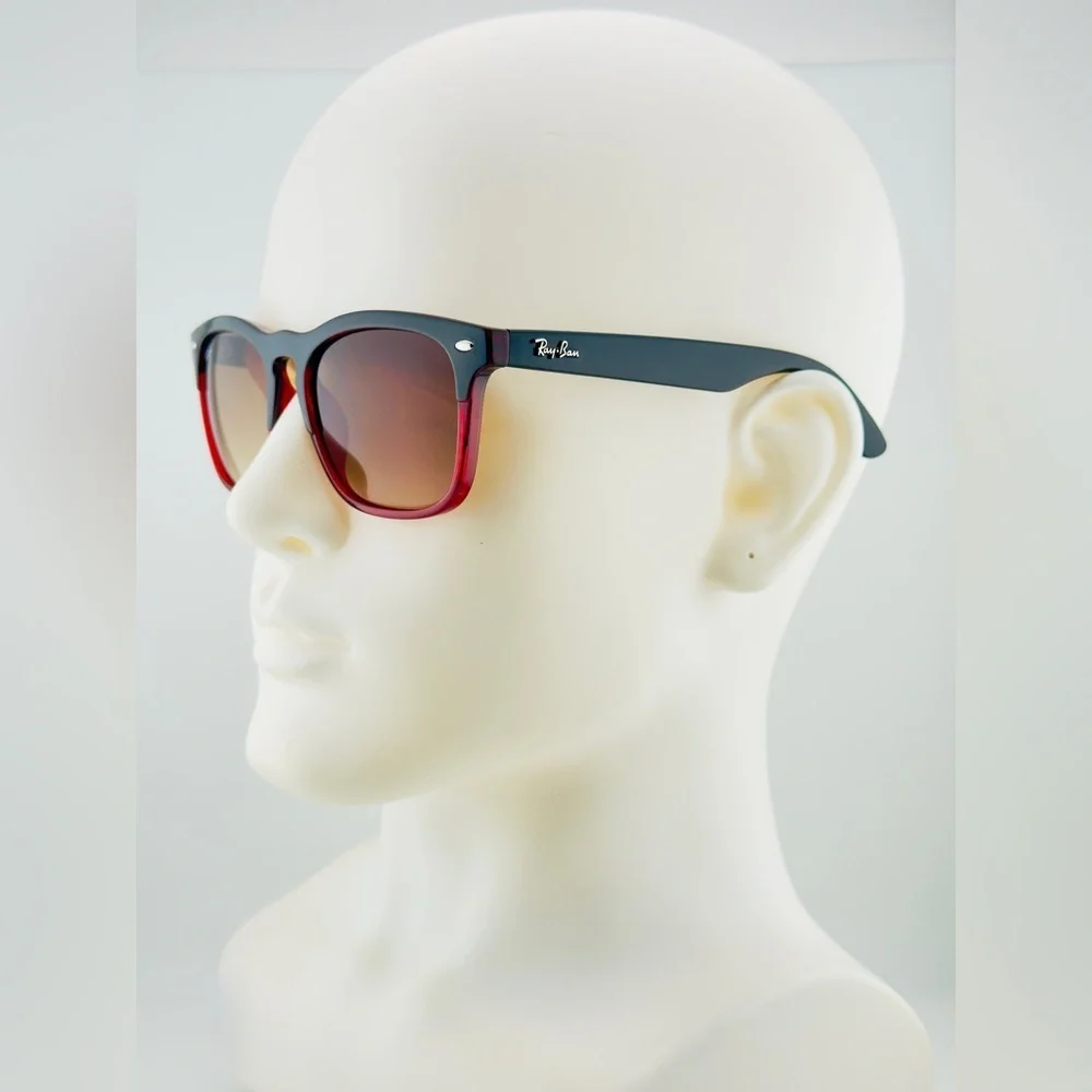 Ray-Ban Sunglasses Steve RB4487 Polished Black on Red Frame Gradient Lenses