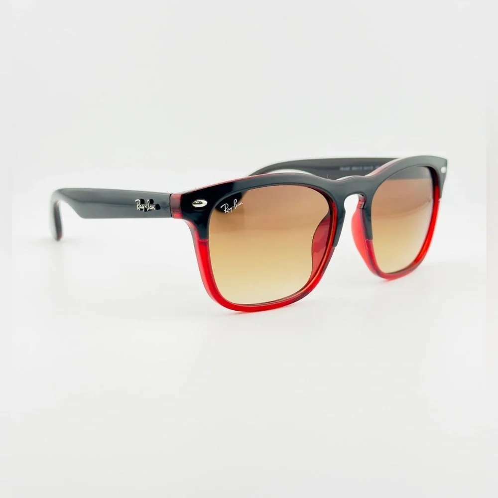 Ray-Ban Sunglasses Steve RB4487 Polished Black on Red Frame Gradient Lenses