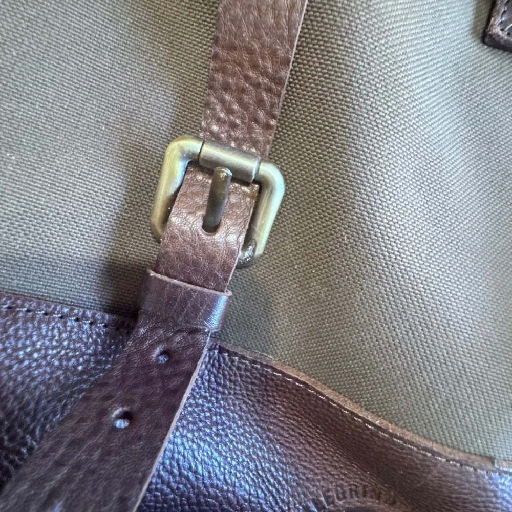 Pellegrino San Pellegrino Limited Edition Leather Canvas Backpack Rucksack Brown