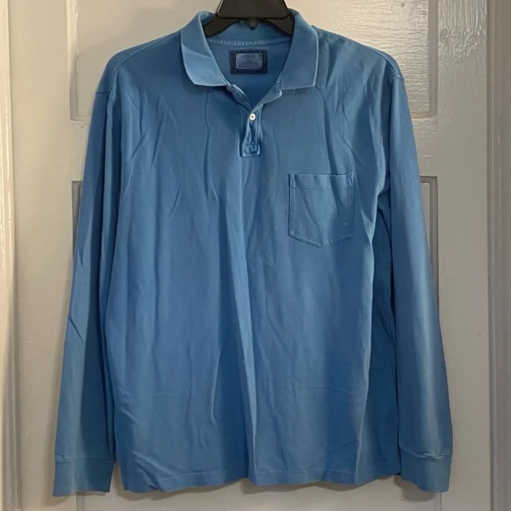 J. CREW 100% COTTON Blue Polo Golf Shirt XL
