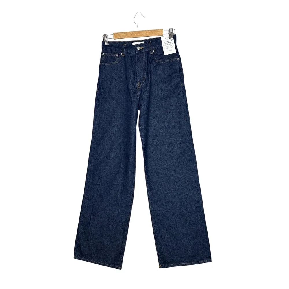 NWT Madewell The Perfect Vintage Wide-Leg Jean 24 Airy Denim Dark Wash Blue