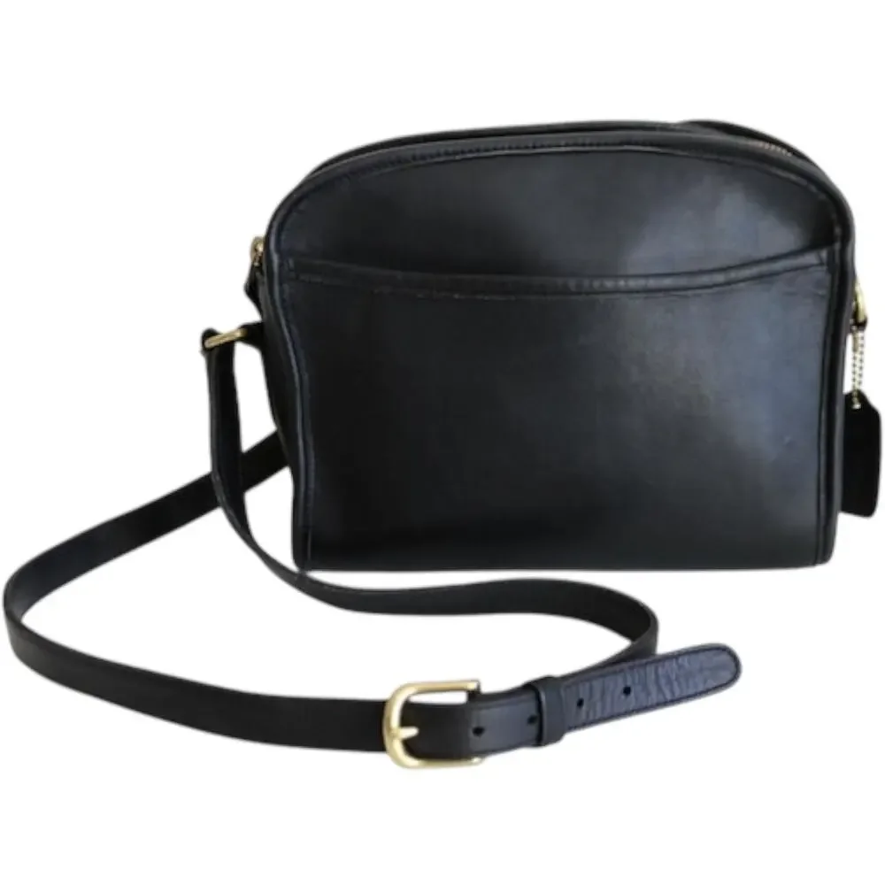 Vintage Coach Metropolis zip crossbody Shoulder Bag | Black Leather 9087